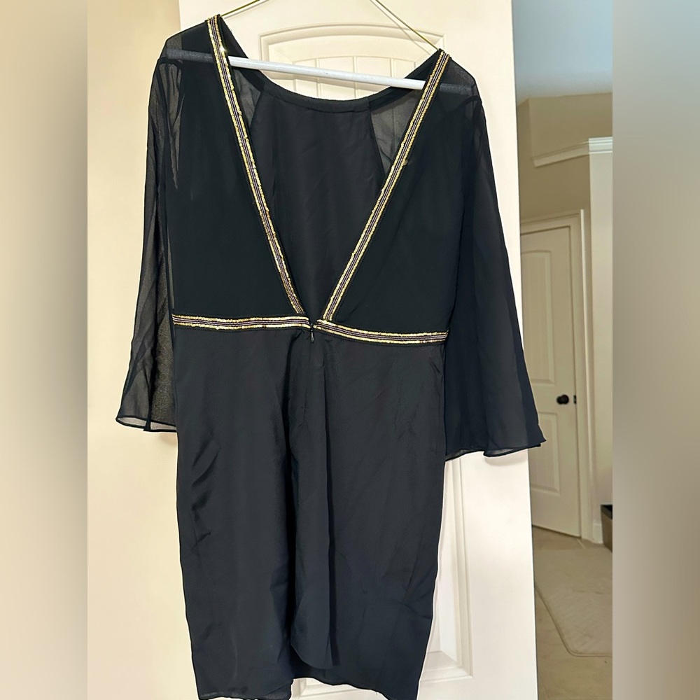 Black open back dress